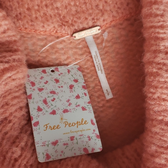 Free People Ophelia Off The Shoulder Peach Sweater - Picture 5 of 6